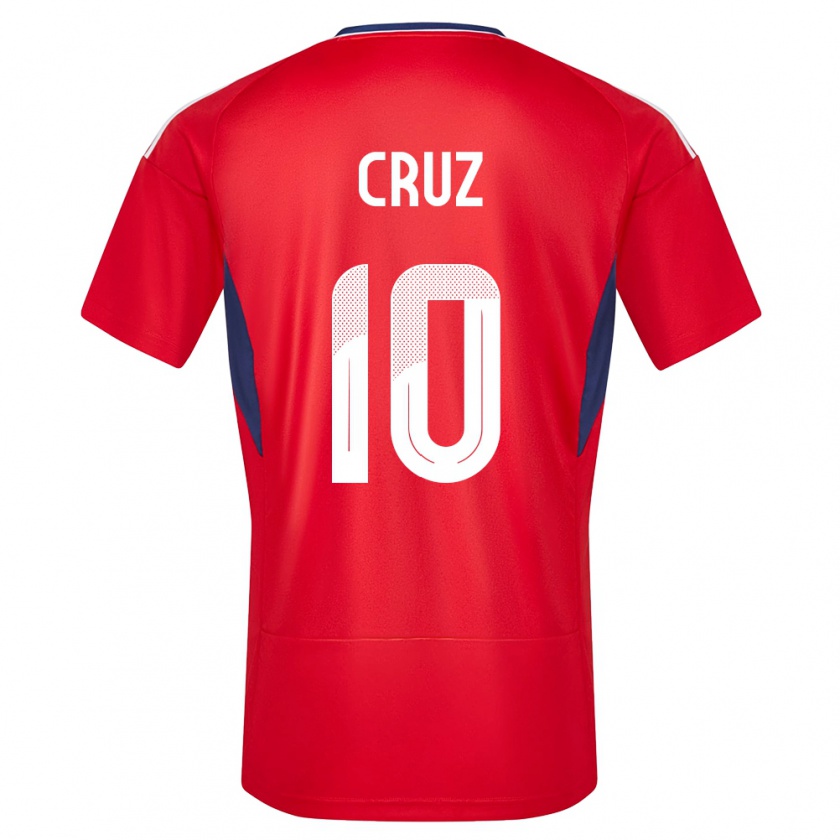 Kandiny Hombre Camiseta Costa Rica Shirley Cruz #10 Rojo 1ª Equipación 24-26 La Camisa Chile