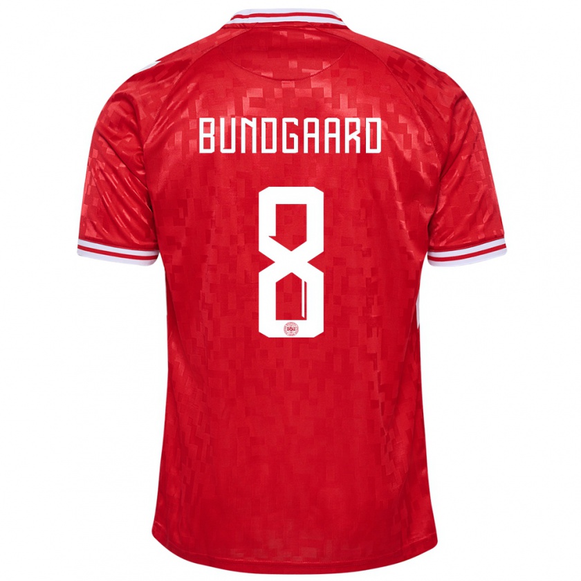 Kandiny Hombre Camiseta Dinamarca Filip Bundgaard #8 Rojo 1ª Equipación 24-26 La Camisa Chile