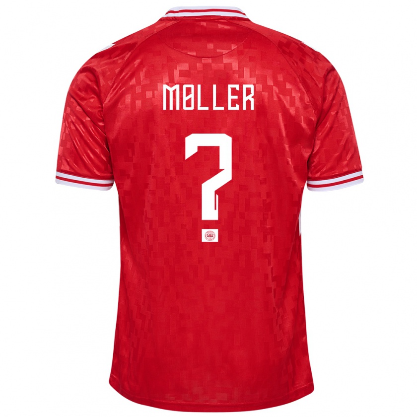 Kandiny Hombre Camiseta Dinamarca William Møller #0 Rojo 1ª Equipación 24-26 La Camisa Chile