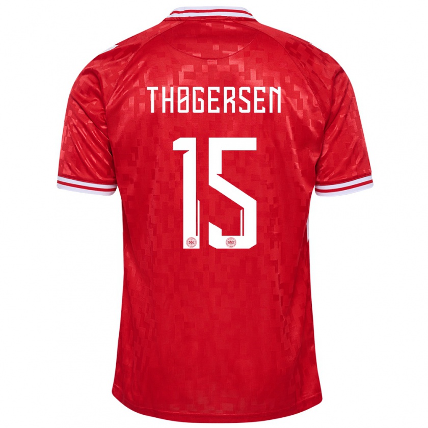 Kandiny Hombre Camiseta Dinamarca Frederikke Thøgersen #15 Rojo 1ª Equipación 24-26 La Camisa Chile