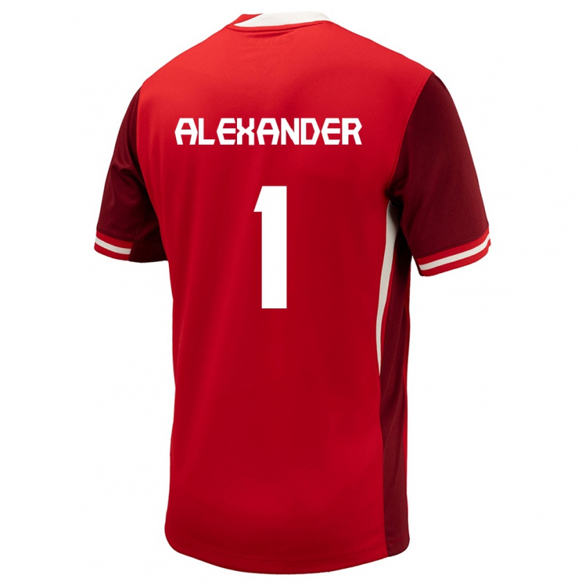 Kandiny Hombre Camiseta Canadá Ben Alexander #1 Rojo 1ª Equipación 24-26 La Camisa Chile