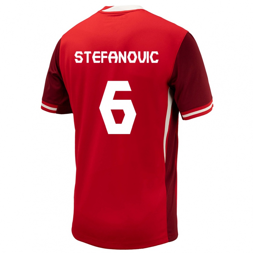 Kandiny Hombre Camiseta Canadá Lazar Stefanovic #6 Rojo 1ª Equipación 24-26 La Camisa Chile