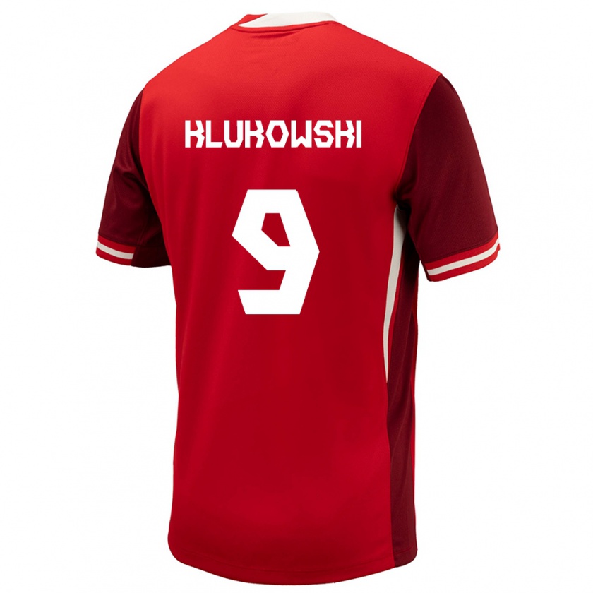 Kandiny Hombre Camiseta Canadá Antoni Klukowski #9 Rojo 1ª Equipación 24-26 La Camisa Chile