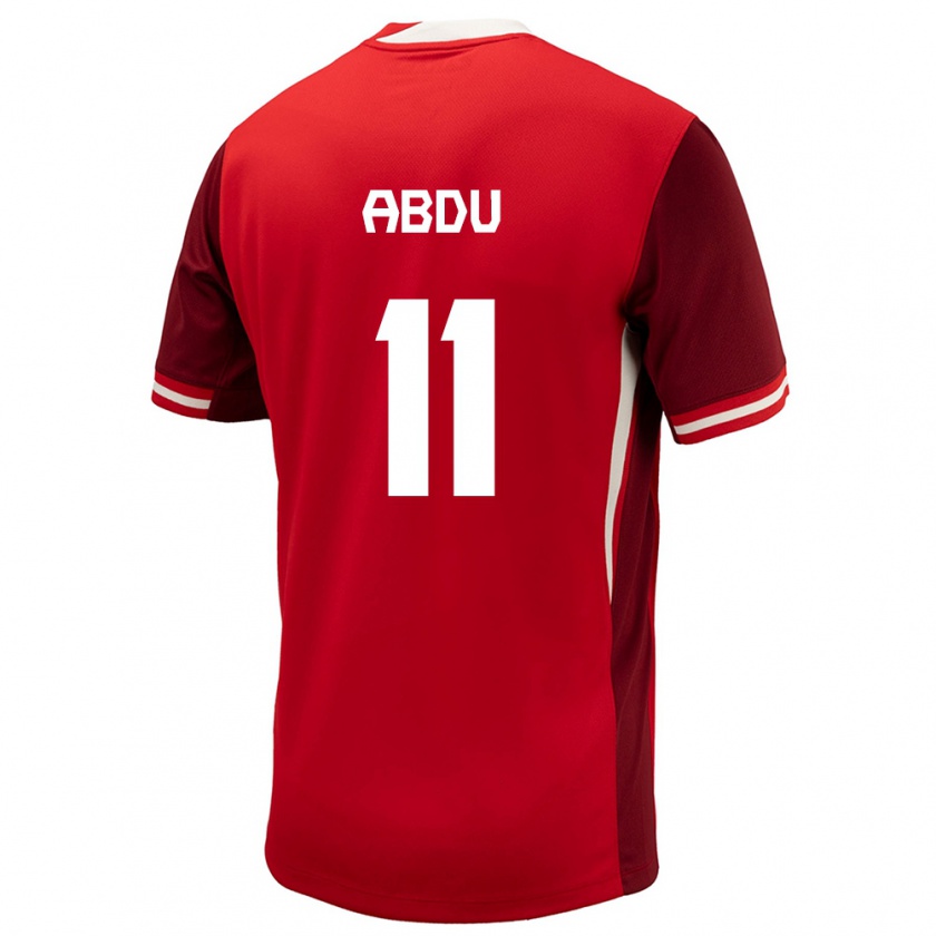 Kandiny Hombre Camiseta Canadá Latifah Abdu #11 Rojo 1ª Equipación 24-26 La Camisa Chile