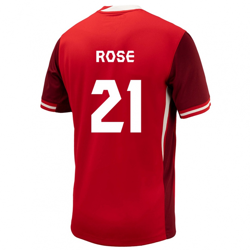Kandiny Hombre Camiseta Canadá Jade Rose #21 Rojo 1ª Equipación 24-26 La Camisa Chile