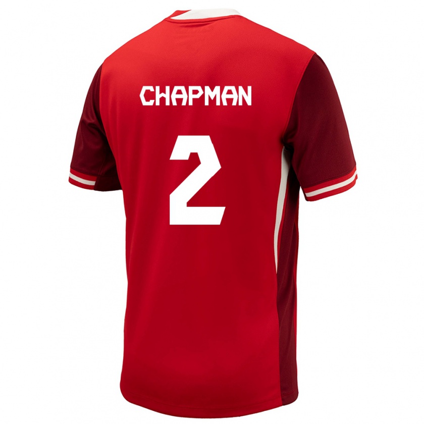 Kandiny Hombre Camiseta Canadá Allysha Chapman #2 Rojo 1ª Equipación 24-26 La Camisa Chile