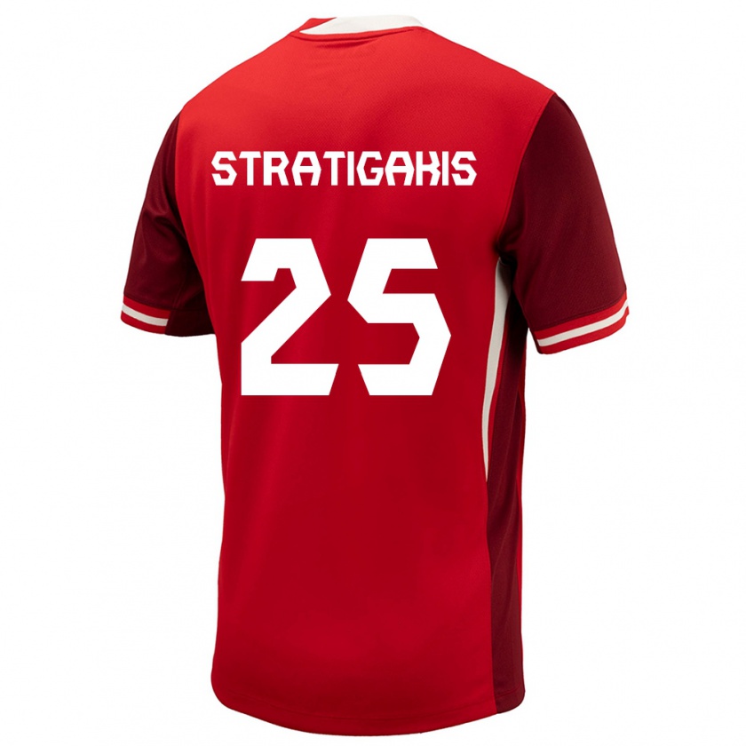 Kandiny Hombre Camiseta Canadá Sarah Stratigakis #25 Rojo 1ª Equipación 24-26 La Camisa Chile