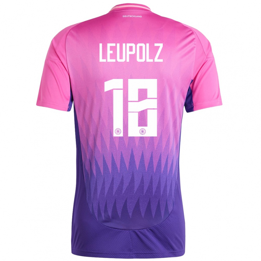 Kandiny Hombre Camiseta Alemania Melanie Leupolz #18 Rosado Morado 2ª Equipación 24-26 La Camisa Chile