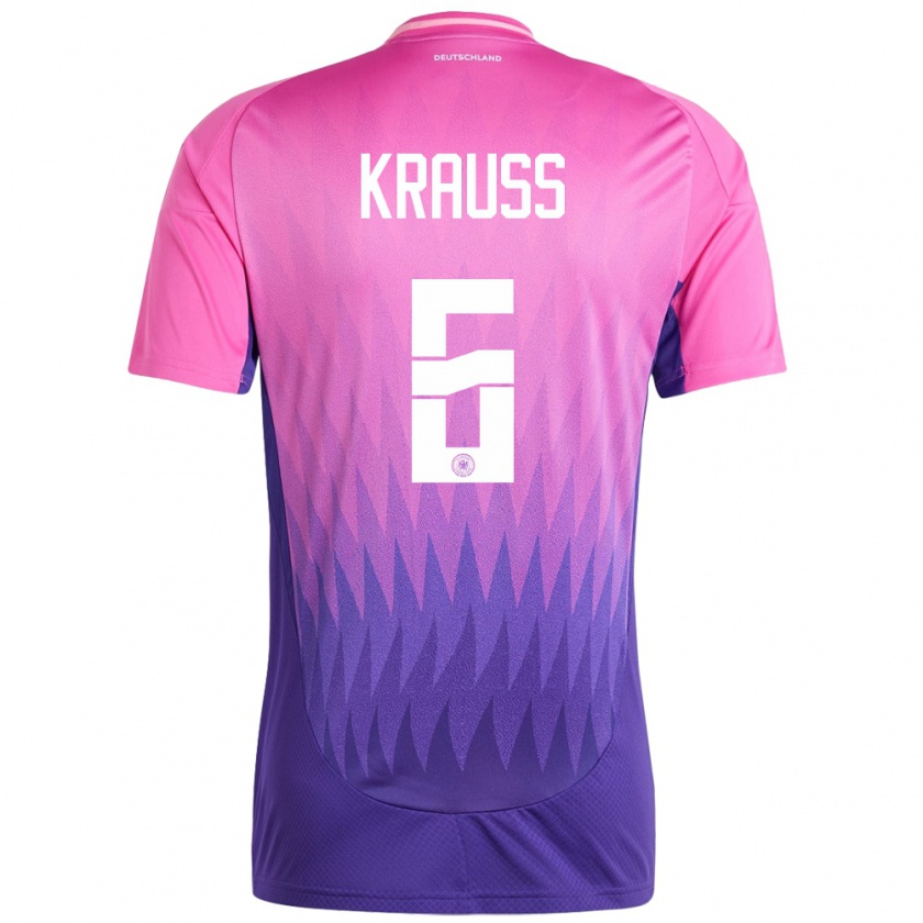 Kandiny Hombre Camiseta Alemania Tom Kraub #6 Rosado Morado 2ª Equipación 24-26 La Camisa Chile