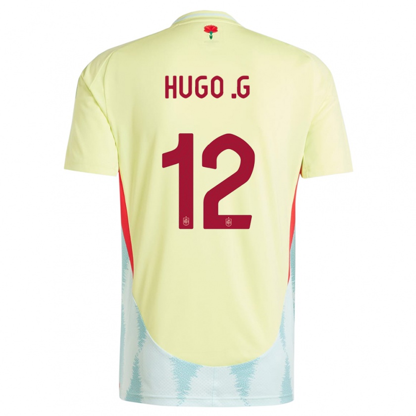 Kandiny Hombre Camiseta España Hugo Guillamon #12 Amarillo 2ª Equipación 24-26 La Camisa Chile