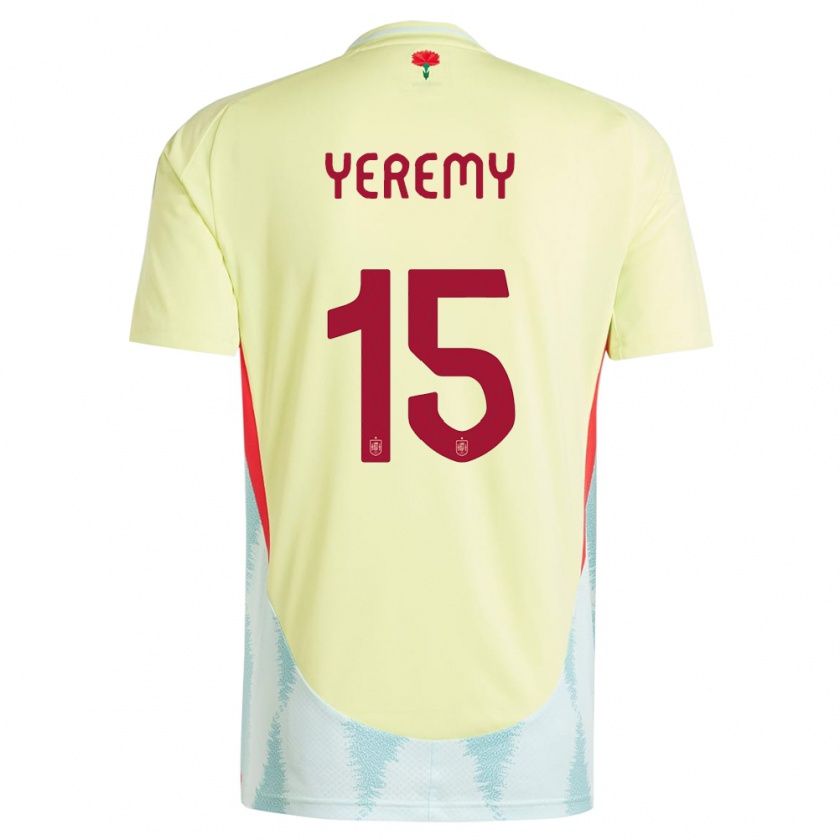 Kandiny Hombre Camiseta España Yeremy Pino #15 Amarillo 2ª Equipación 24-26 La Camisa Chile
