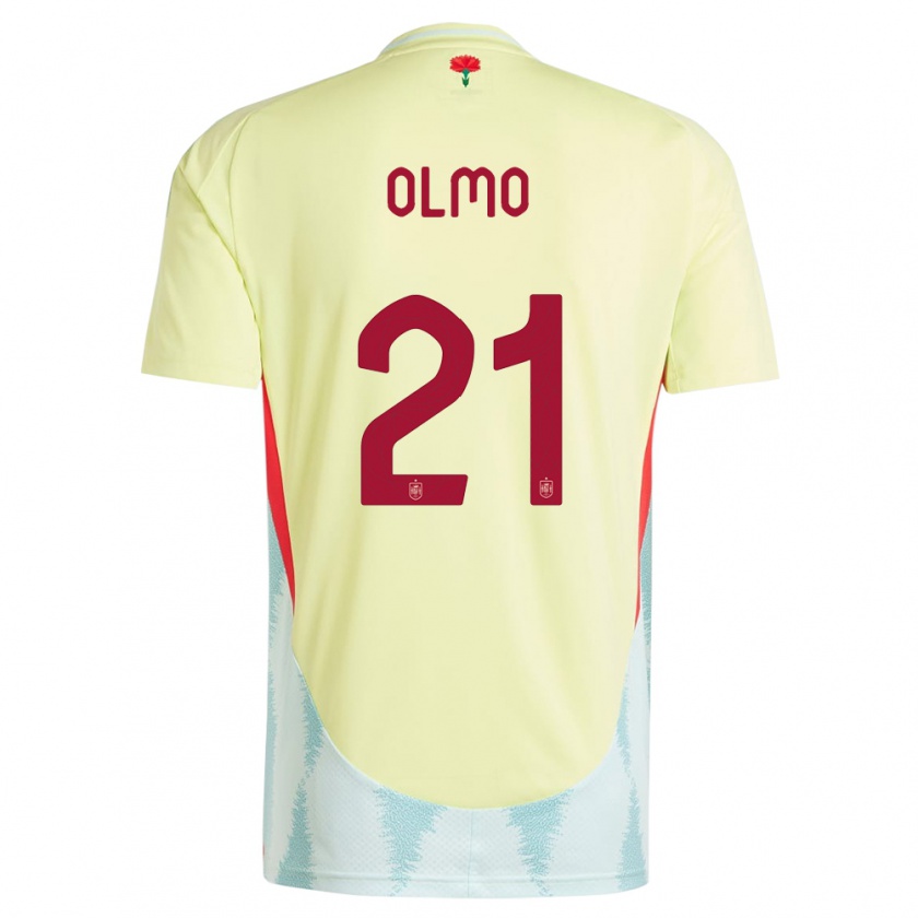 Kandiny Hombre Camiseta España Dani Olmo #21 Amarillo 2ª Equipación 24-26 La Camisa Chile