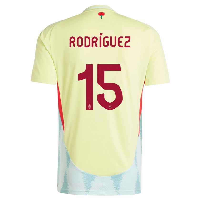 Kandiny Hombre Camiseta España Dani Rodriguez #15 Amarillo 2ª Equipación 24-26 La Camisa Chile