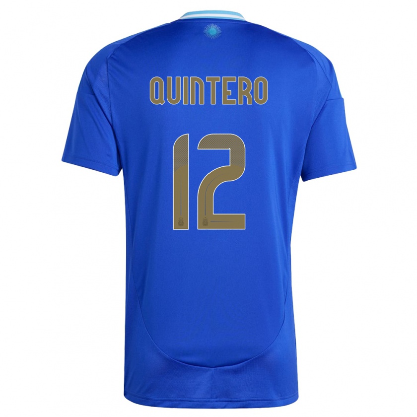 Kandiny Hombre Camiseta Argentina Valentino Quintero #12 Azul 2ª Equipación 24-26 La Camisa Chile