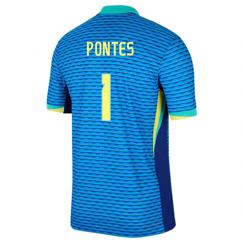 Kandiny Hombre Camiseta Brasil Mycael Pontes #1 Azul 2ª Equipación 24-26 La Camisa Chile