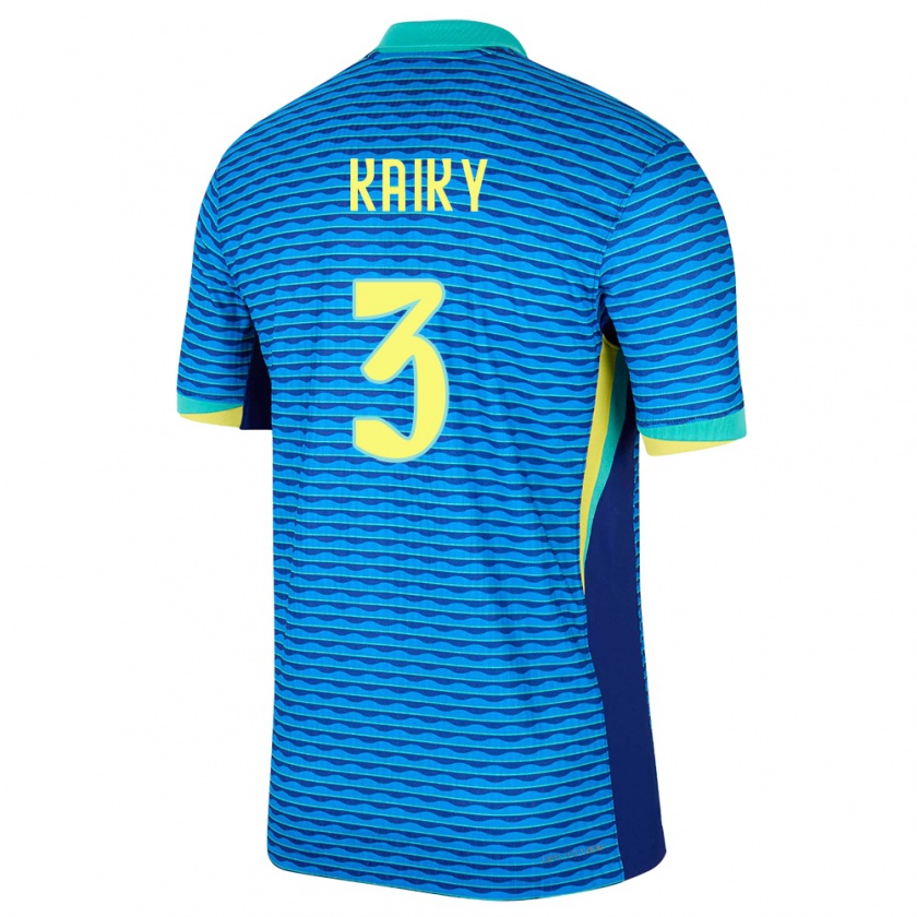 Kandiny Hombre Camiseta Brasil Kaiky #3 Azul 2ª Equipación 24-26 La Camisa Chile