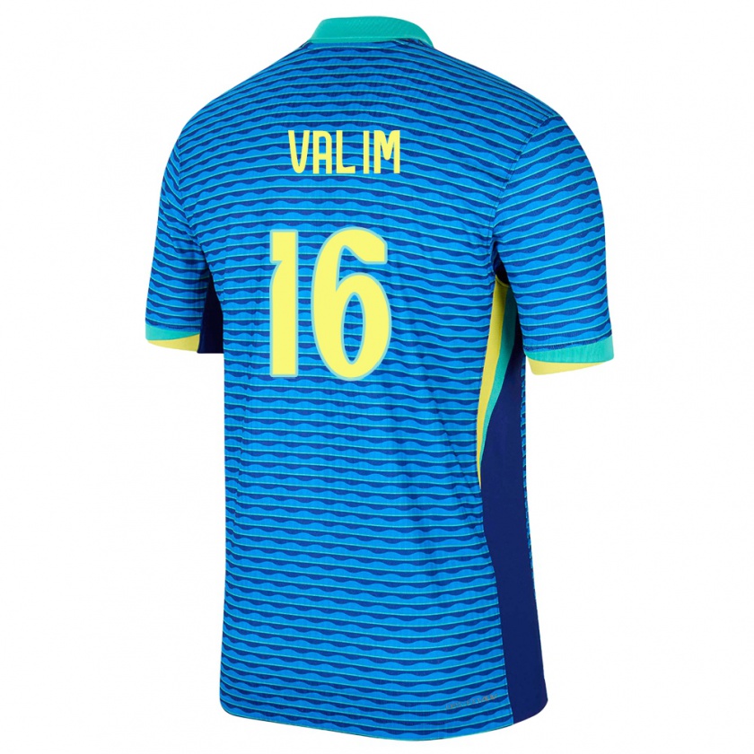 Kandiny Hombre Camiseta Brasil Bernardo Valim #16 Azul 2ª Equipación 24-26 La Camisa Chile