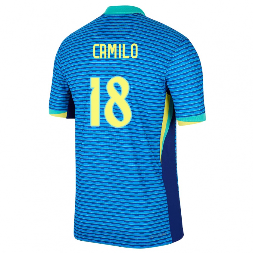 Kandiny Hombre Camiseta Brasil Camilo #18 Azul 2ª Equipación 24-26 La Camisa Chile