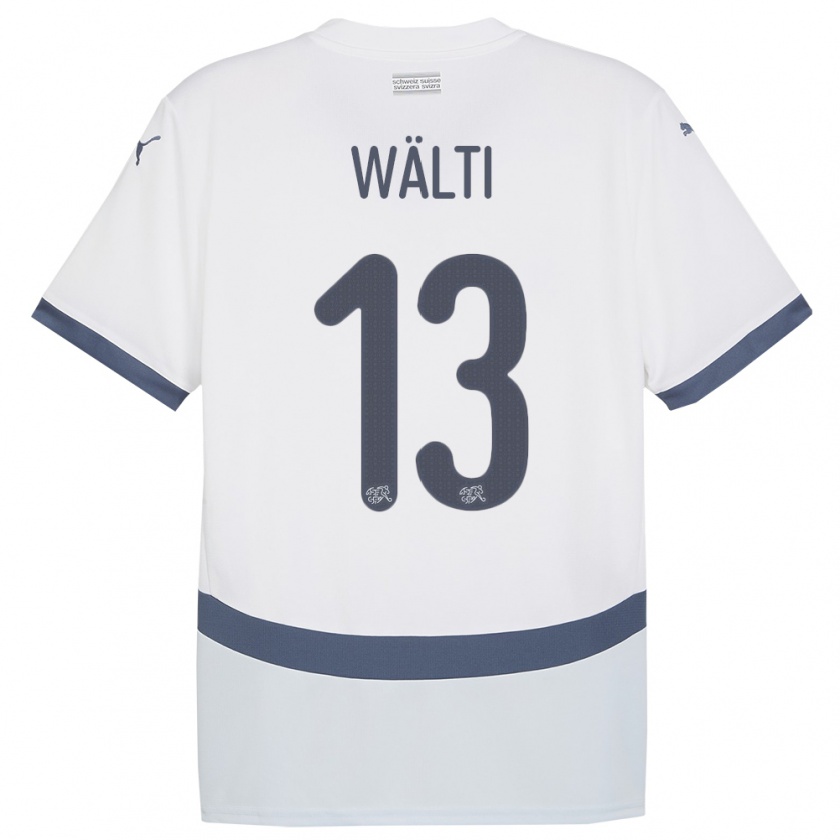 Kandiny Hombre Camiseta Suiza Lia Walti #13 Blanco 2ª Equipación 24-26 La Camisa Chile