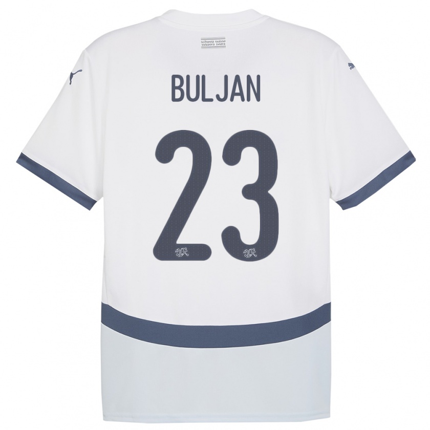 Kandiny Hombre Camiseta Suiza Leo Buljan #23 Blanco 2ª Equipación 24-26 La Camisa Chile