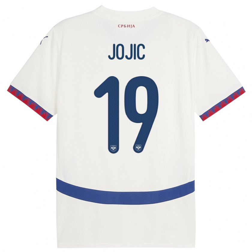 Kandiny Hombre Camiseta Serbia Nikola Jojic #19 Blanco 2ª Equipación 24-26 La Camisa Chile