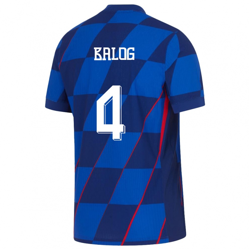 Kandiny Hombre Camiseta Croacia Leonarda Balog #4 Azul 2ª Equipación 24-26 La Camisa Chile
