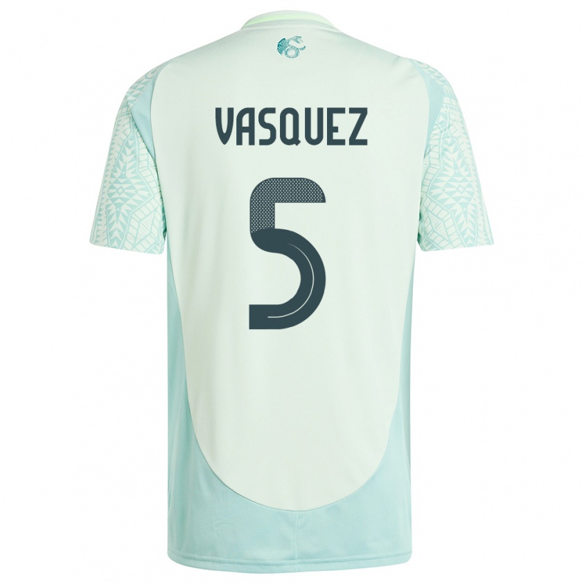 Kandiny Hombre Camiseta México Johan Vasquez #5 Lino Verde 2ª Equipación 24-26 La Camisa Chile