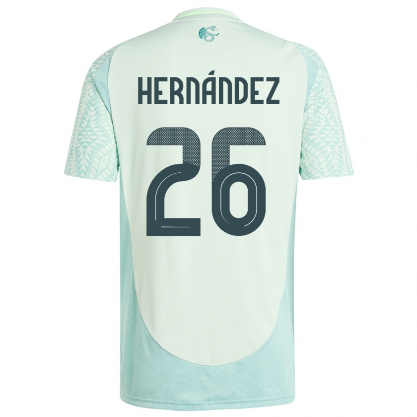 Kandiny Hombre Camiseta México Nicolette Hernandez #26 Lino Verde 2ª Equipación 24-26 La Camisa Chile