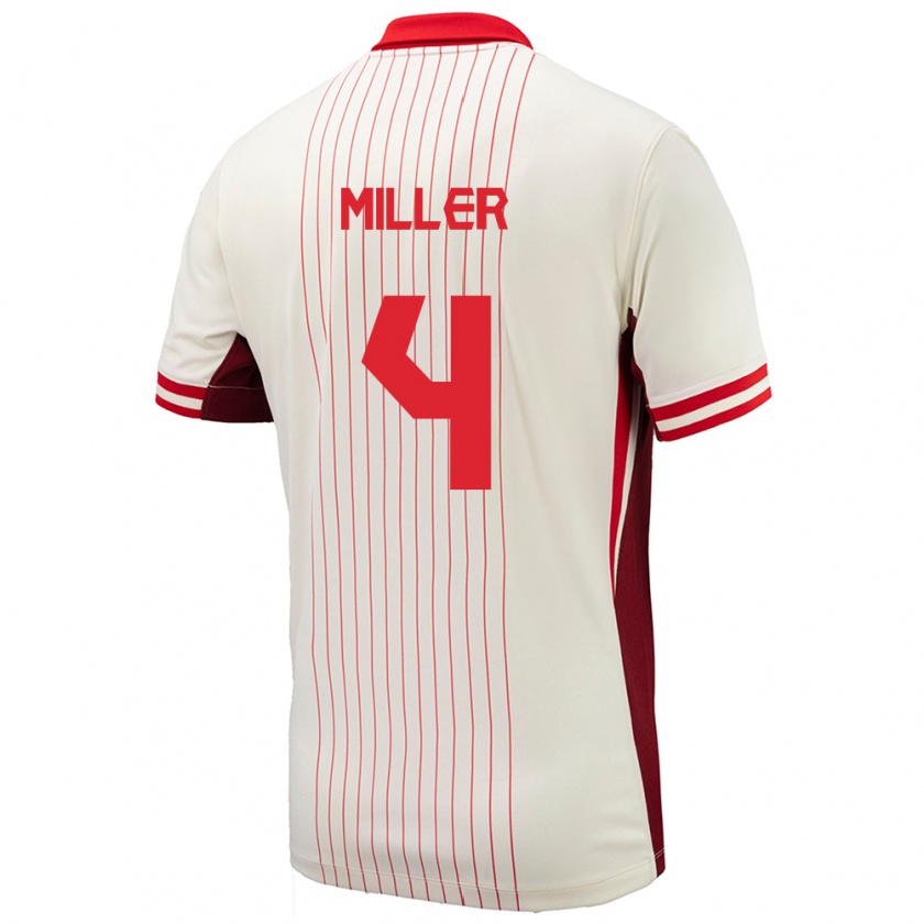 Kandiny Hombre Camiseta Canadá Kamal Miller #4 Blanco 2ª Equipación 24-26 La Camisa Chile