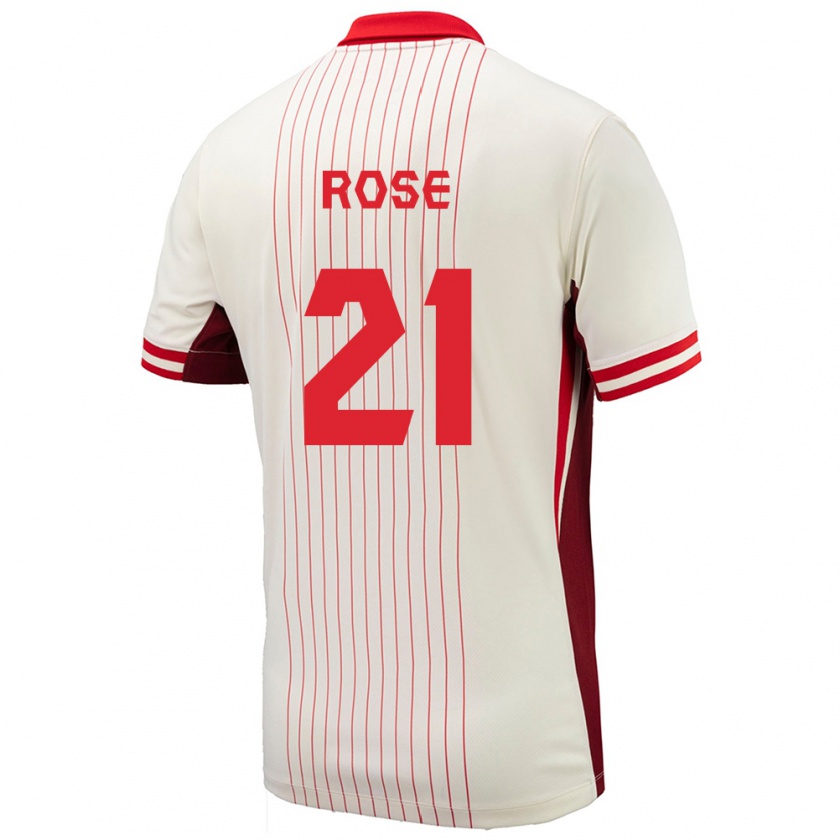 Kandiny Hombre Camiseta Canadá Jade Rose #21 Blanco 2ª Equipación 24-26 La Camisa Chile