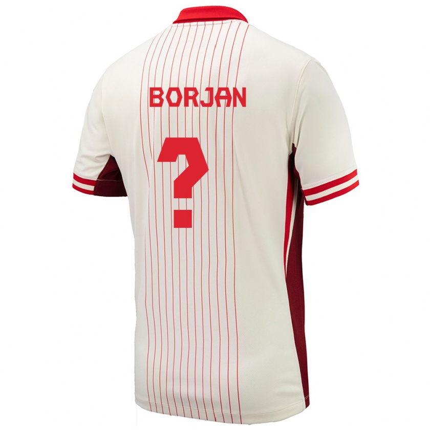 Kandiny Hombre Camiseta Canadá Nikola Borjan #0 Blanco 2ª Equipación 24-26 La Camisa Chile