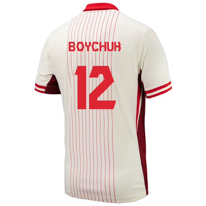 Kandiny Hombre Camiseta Canadá Tanya Boychuk #12 Blanco 2ª Equipación 24-26 La Camisa Chile