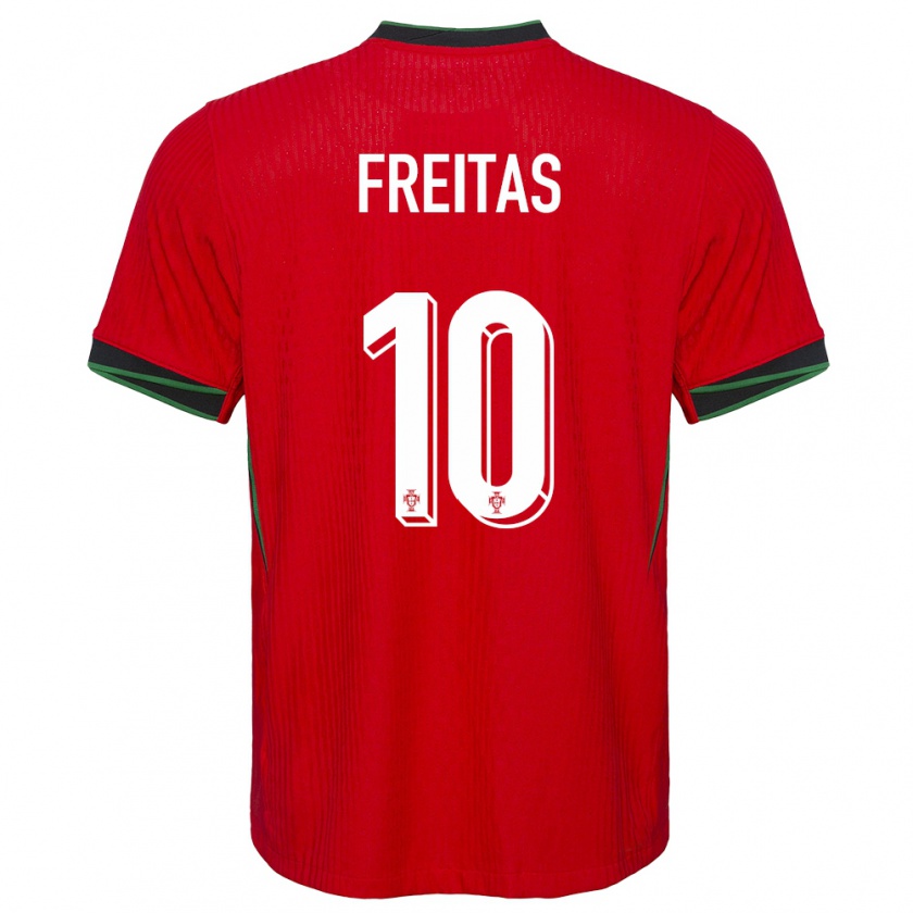 Kandiny Mujer Camiseta Portugal Tiago Freitas #10 Rojo 1ª Equipación 24-26 La Camisa Chile