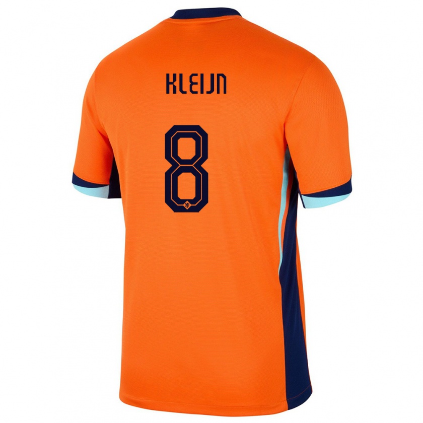 Kandiny Mujer Camiseta Países Bajos Mike Kleijn #8 Naranja 1ª Equipación 24-26 La Camisa Chile