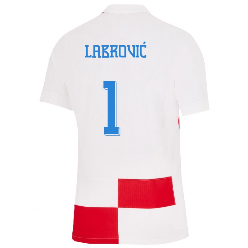 Kandiny Mujer Camiseta Croacia Nediljko Labrovic #1 Blanco Rojo 1ª Equipación 24-26 La Camisa Chile