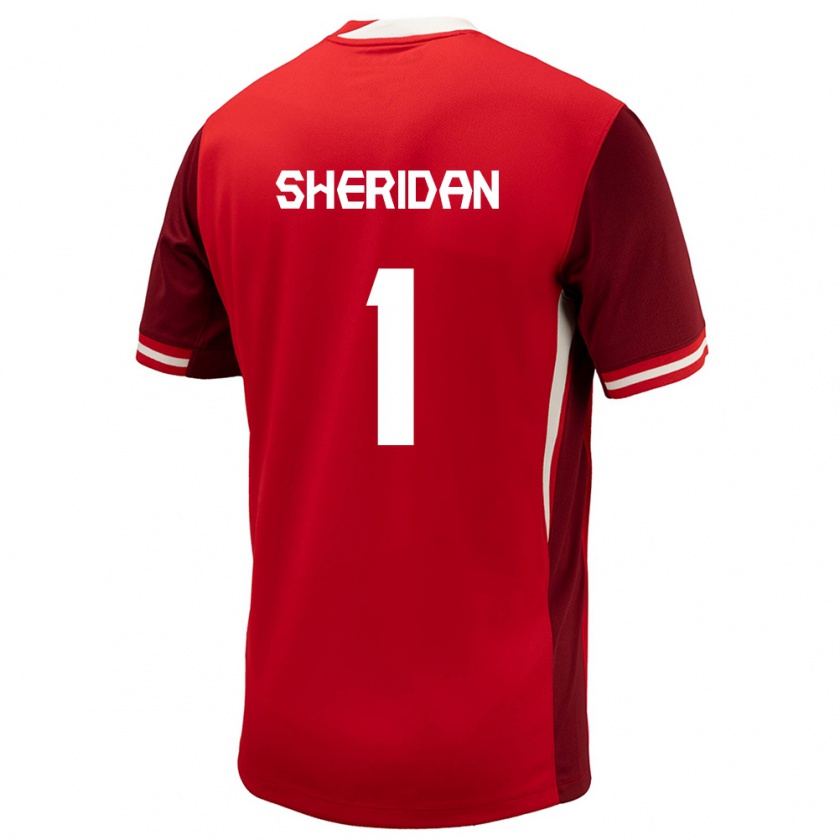 Kandiny Mujer Camiseta Canadá Kailen Sheridan #1 Rojo 1ª Equipación 24-26 La Camisa Chile