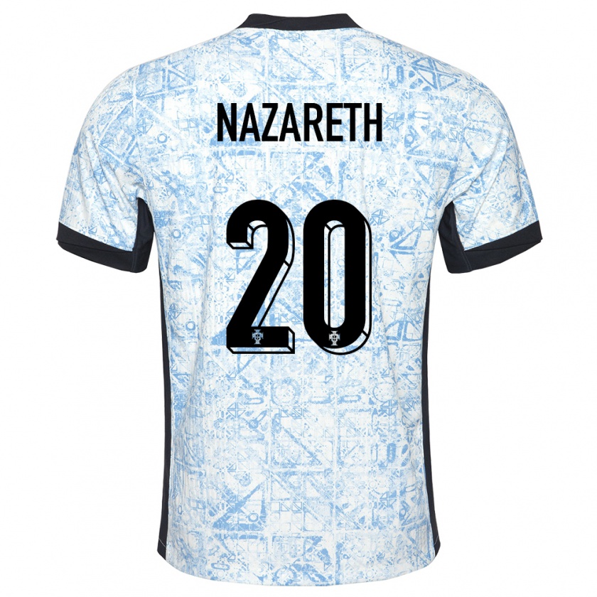 Kandiny Mujer Camiseta Portugal Kika Nazareth #20 Crema Azul 2ª Equipación 24-26 La Camisa Chile