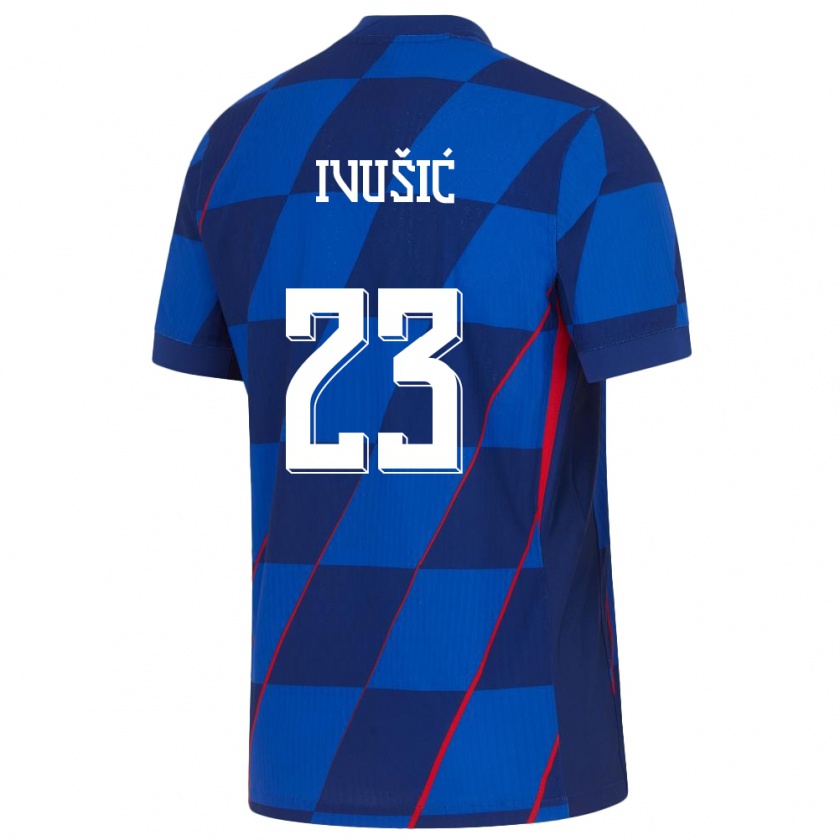 Kandiny Mujer Camiseta Croacia Ivica Ivusic #23 Azul 2ª Equipación 24-26 La Camisa Chile