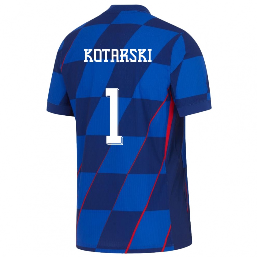 Kandiny Mujer Camiseta Croacia Dominik Kotarski #1 Azul 2ª Equipación 24-26 La Camisa Chile