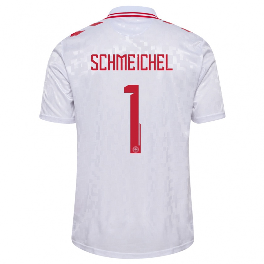 Kandiny Mujer Camiseta Dinamarca Kasper Schmeichel #1 Blanco 2ª Equipación 24-26 La Camisa Chile