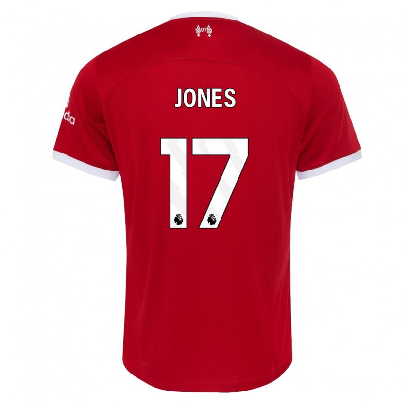 Kandiny Niño Camiseta Curtis Jones #17 Rojo 1ª Equipación 2023/24 La Camisa Chile