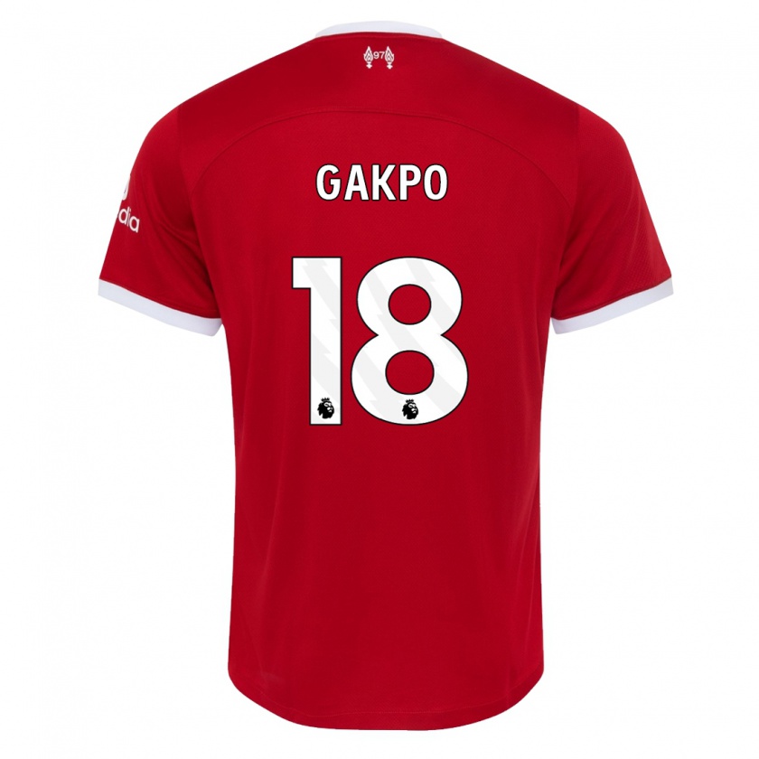 Kandiny Niño Camiseta Cody Gakpo #18 Rojo 1ª Equipación 2023/24 La Camisa Chile