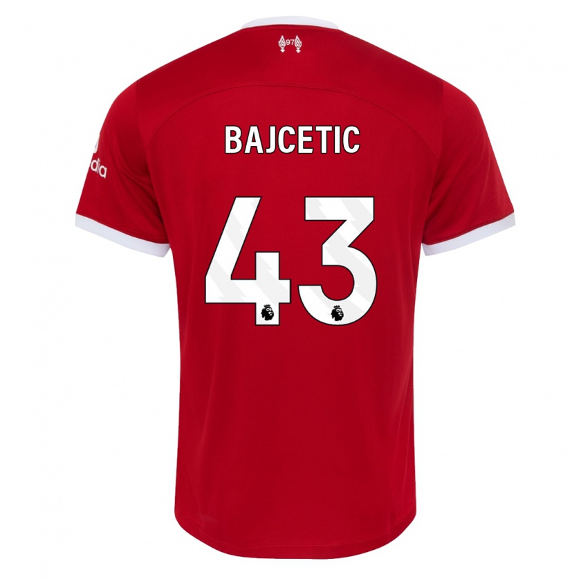 Kandiny Niño Camiseta Stefan Bajcetic #43 Rojo 1ª Equipación 2023/24 La Camisa Chile
