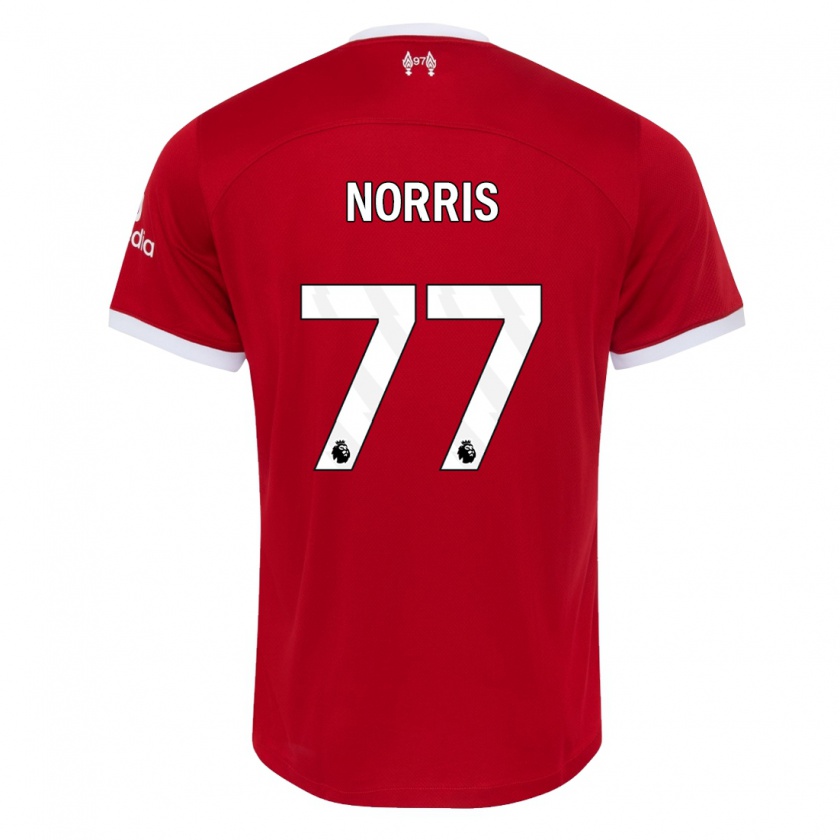 Kandiny Niño Camiseta James Norris #77 Rojo 1ª Equipación 2023/24 La Camisa Chile