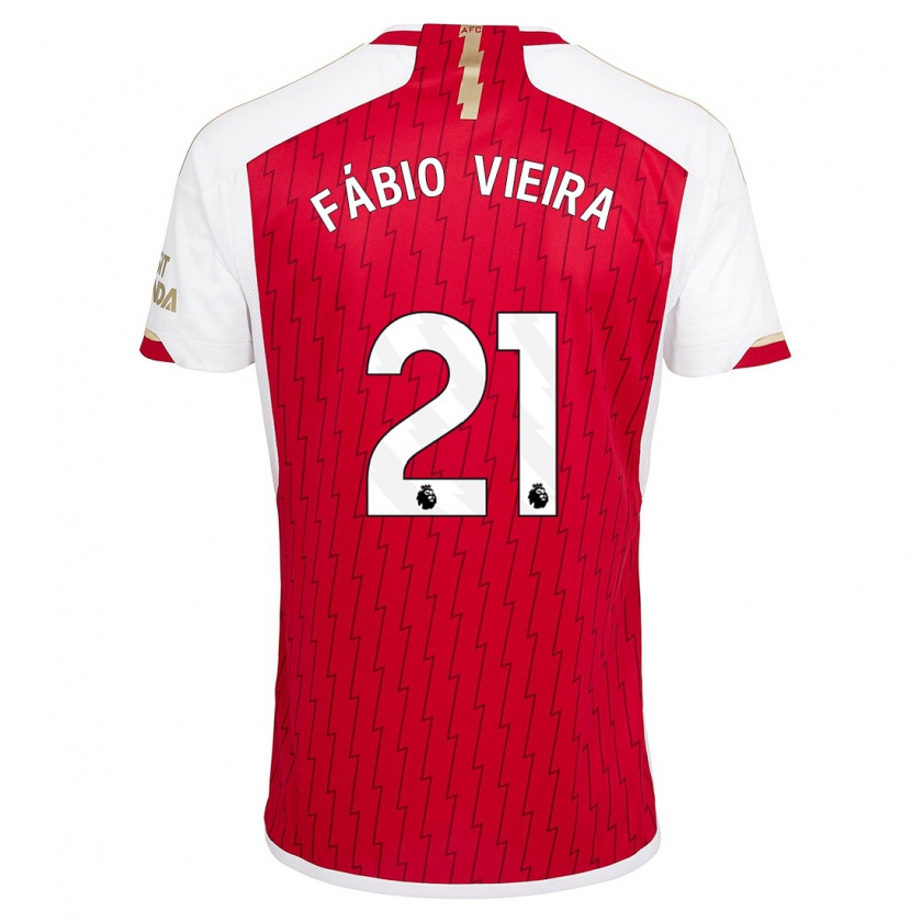 Kandiny Niño Camiseta Fábio Vieira #21 Rojo 1ª Equipación 2023/24 La Camisa Chile