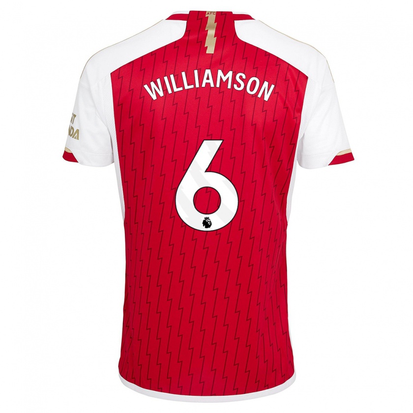 Kandiny Niño Camiseta Leah Williamson #6 Rojo 1ª Equipación 2023/24 La Camisa Chile