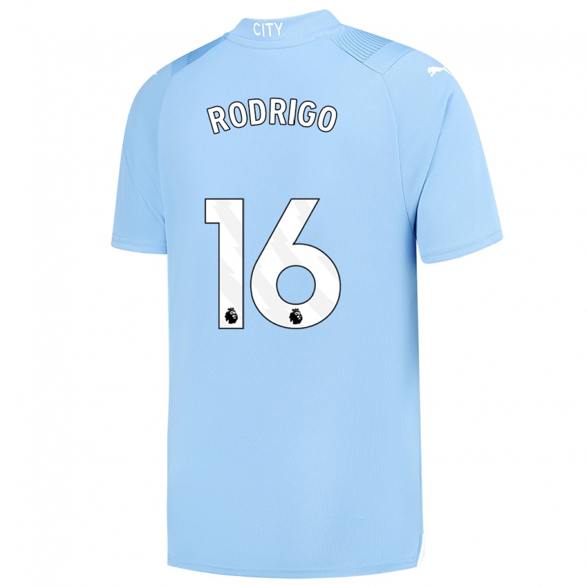 Kandiny Niño Camiseta Rodri #16 Azul Claro 1ª Equipación 2023/24 La Camisa Chile