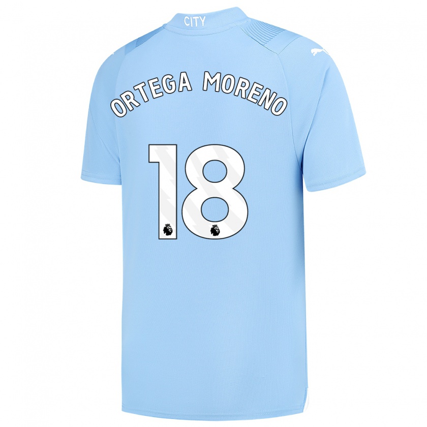 Kandiny Niño Camiseta Stefan Ortega #18 Azul Claro 1ª Equipación 2023/24 La Camisa Chile