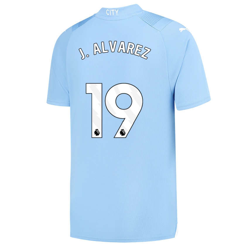 Kandiny Niño Camiseta Julián Álvarez #19 Azul Claro 1ª Equipación 2023/24 La Camisa Chile