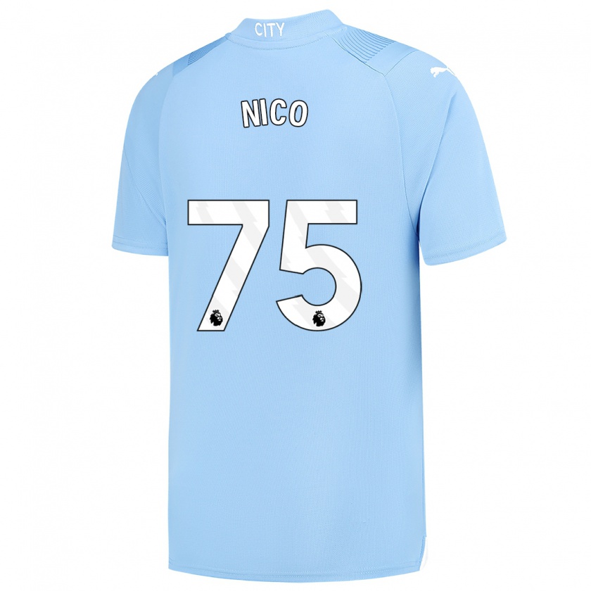 Kandiny Niño Camiseta Nico O'reilly #75 Azul Claro 1ª Equipación 2023/24 La Camisa Chile